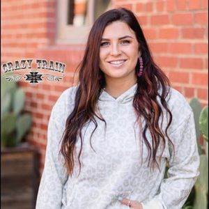 Crazy Train Snow Leopard pullover with Serape hood